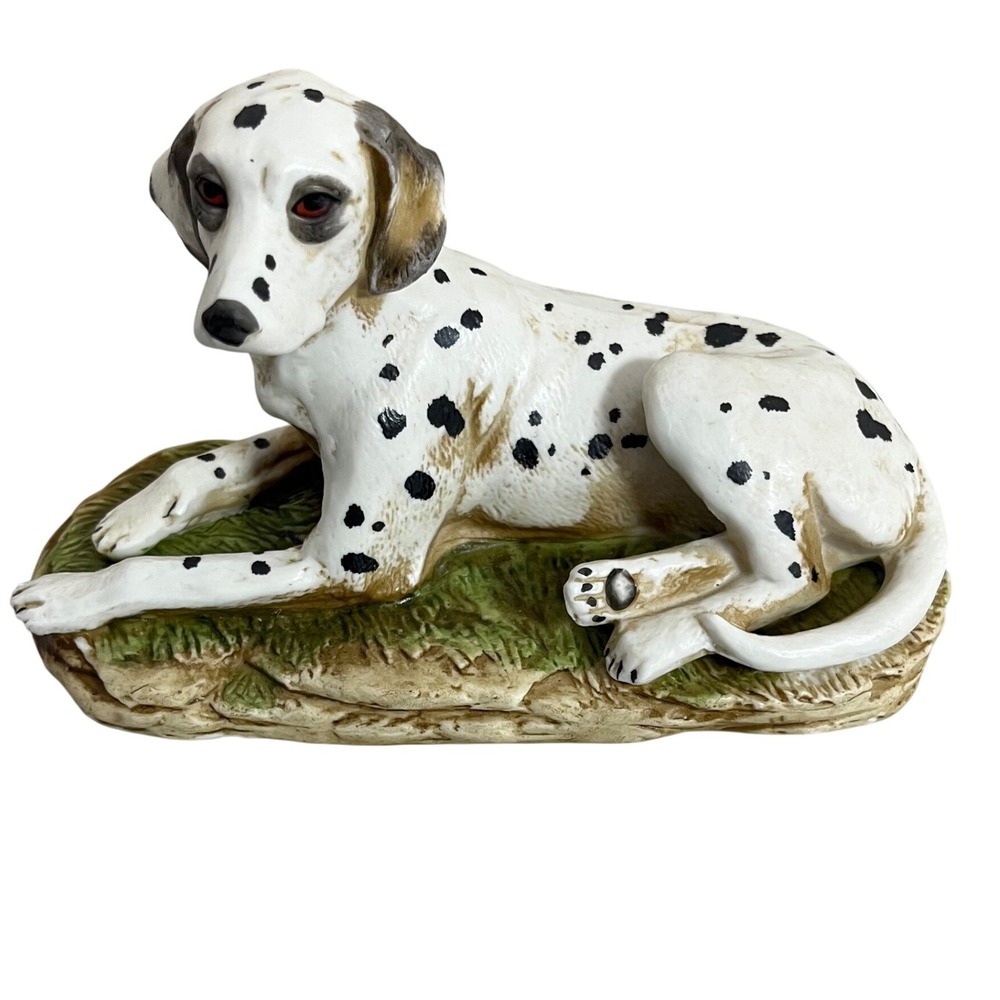 Vintage Homco Muddy Dalmation Dog #1403  Porcelain Bisque  Fireman ‎ Farm Ranch